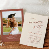 Elegante minimalistische één foto afstudeerfeest kaart