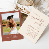 Elegante minimalistische één foto afstudeerfeest kaart