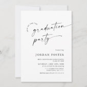 Elegante minimalistische één foto afstudeerfeest kaart (Voorkant)