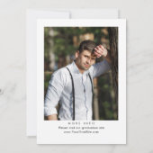 Elegante minimalistische één foto afstudeerfeest kaart (Achterkant)