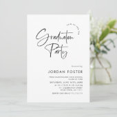 Elegante Minimalistische Eén FOTO Afstudeerfeest Kaart (Staand voorkant)