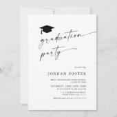 Elegante minimalistische één foto afstudeerfeest kaart (Voorkant)