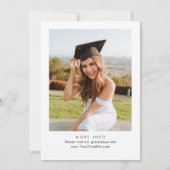Elegante minimalistische één foto afstudeerfeest kaart (Achterkant)