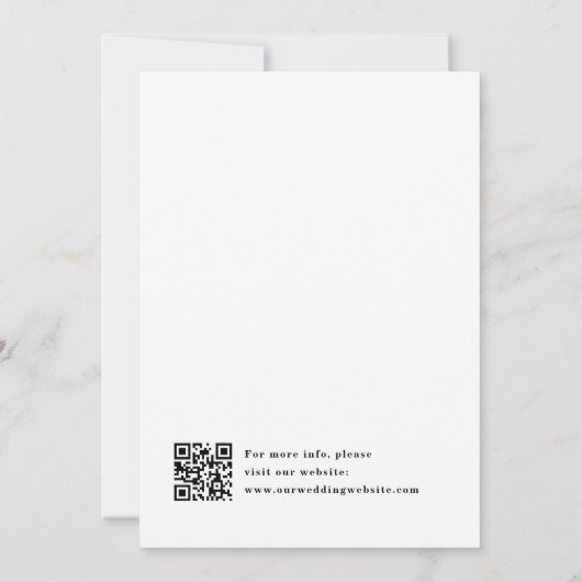 Elegante minimalistische één foto QR code bruiloft Save The Date (Achterkant)
