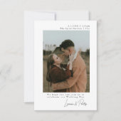 Elegante minimalistische eenvoudige bruiloft met 2 kaart (Voorkant)