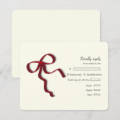 Elegante Minimalistische Eenvoudige bruiloft rode  RSVP Kaartje (Voorkant / Achterkant)