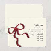 Elegante Minimalistische Eenvoudige bruiloft rode  RSVP Kaartje (Voorkant / Achterkant)