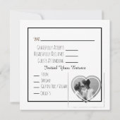 Elegante minimalistische eenvoudige foto bruiloft  kaart (Achterkant)