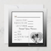 Elegante minimalistische eenvoudige foto bruiloft  kaart (Achterkant)