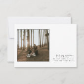 Elegante minimalistische eenvoudige fotobruiloft kaart (Achterkant)