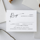 Elegante minimalistische eenvoudige kalligrafie zw RSVP kaartje