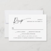 Elegante minimalistische eenvoudige kalligrafie zw RSVP kaartje (Voorkant)