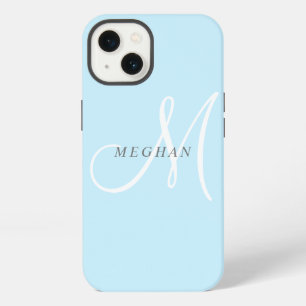 Elegante Minimalistische Eenvoudige Lichtblauwe Mo iPhone 13 Hoesje