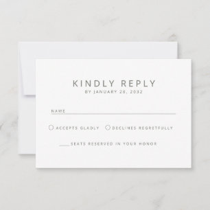 Elegante minimalistische eenvoudige mix en match b RSVP kaartje