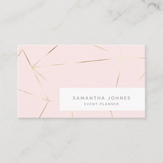 Elegante minimalistische eenvoudige moderne blush  visitekaartje (Voorkant)