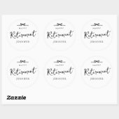Elegante minimalistische eenvoudige pensioenpartij ronde sticker (Vel)