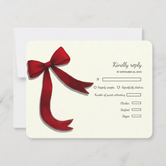 Elegante Minimalistische Eenvoudige trouw rode str RSVP Kaartje