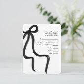 Elegante minimalistische eenvoudige trouw zwarte s RSVP kaartje (Staand voorkant)