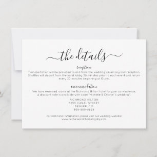 Elegante Minimalistische Eenvoudige Trouwdetails Kaart