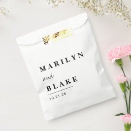 Elegante Minimalistische Eenvoudige Trouwgunstzak Bedankzakje