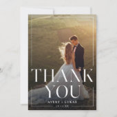 Elegante Minimalistische Eenvoudige Typografie Fot Bedankkaart (Voorkant)