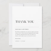 Elegante Minimalistische Eenvoudige Typografie Fot Bedankkaart (Achterkant)