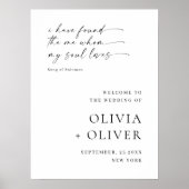 Elegante minimalistische eenvoudige welkom bruilof poster (Voorkant)