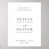 Elegante minimalistische eenvoudige welkom bruilof poster (Voorkant)