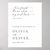 Elegante minimalistische eenvoudige welkom bruilof poster (Voorkant)