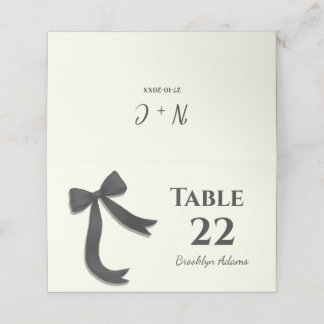 Elegante Minimalistische Eenvoudige Zwarte Strik Plaatskaartje