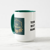 Elegante Minimalistische Eid Mubarak Mok – Smaragd (Voorkant links)