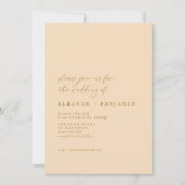 Elegante minimalistische elegante warme beige brui kaart (Voorkant)