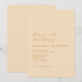 Elegante minimalistische elegante warme beige brui kaart (Voorkant / Achterkant)