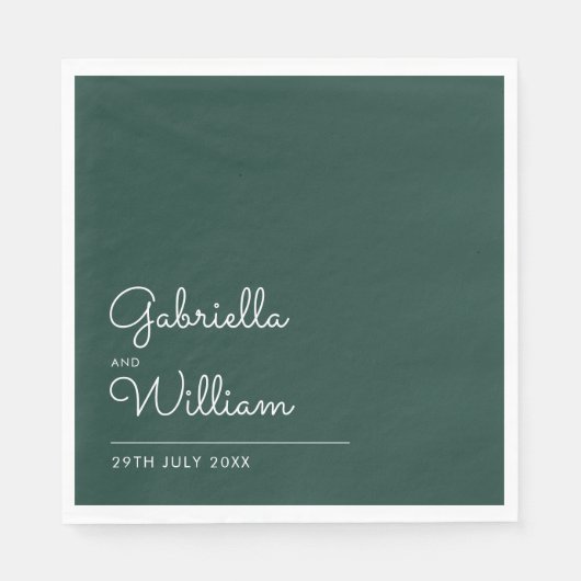 Elegante minimalistische Emerald schrift servetten (Voorkant)