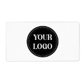 Elegante, minimalistische en strakke zwarte QR-cod Etiket (Voorkant)