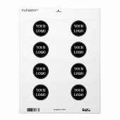 Elegante, minimalistische en strakke zwarte QR-cod Etiket (Full Sheet)