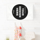 Elegante, minimalistische en strakke zwarte QR-cod Spandoek (Insitu)