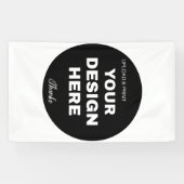 Elegante, minimalistische en strakke zwarte QR-cod Spandoek (Horizontaal)