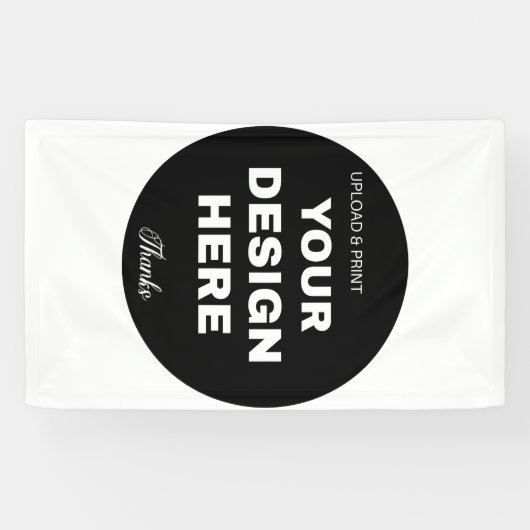 Elegante, minimalistische en strakke zwarte QR-cod Spandoek (Horizontaal)