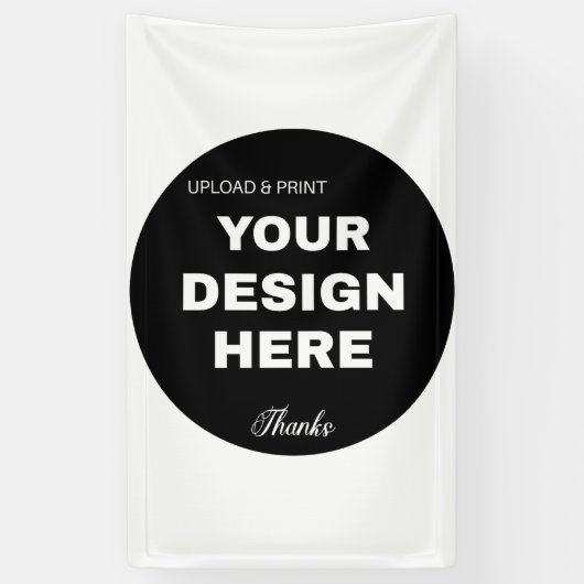 Elegante, minimalistische en strakke zwarte QR-cod Spandoek (Verticaal)