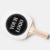 Elegante, minimalistische en strakke zwarte QR-cod Tafeltennisbatje (Zijkant)