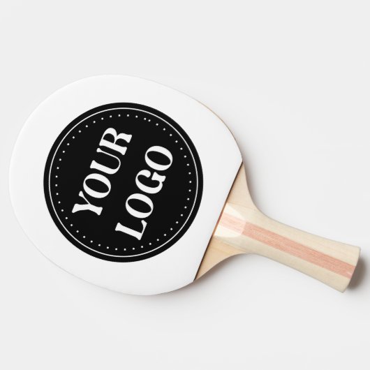 Elegante, minimalistische en strakke zwarte QR-cod Tafeltennisbatje (Zijkant)