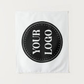 Elegante, minimalistische en strakke zwarte QR-cod Wandkleed (Voorkant)