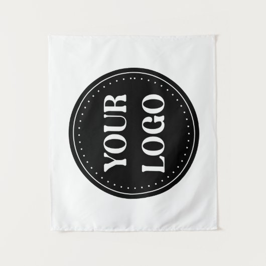 Elegante, minimalistische en strakke zwarte QR-cod Wandkleed (Voorkant)