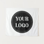 Elegante, minimalistische en strakke zwarte QR-cod Wandkleed (Voorkant (horizontaal))