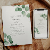 Elegante minimalistische Eucalyptus All-in-One bru Kaart