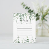 Elegante minimalistische Eucalyptus Bucket List Ka Briefkaart (Staand voorkant)