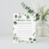 Elegante minimalistische Eucalyptus Bucket List Ka Briefkaart (Staand voorkant)