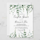 Elegante minimalistische eucalyptus koppels douche kaart (Voorkant)