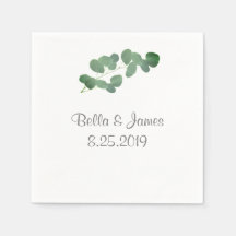 Elegante minimalistische Eucalyptus papieren serve